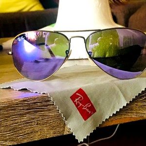 RayBan aviator sunglasses purple